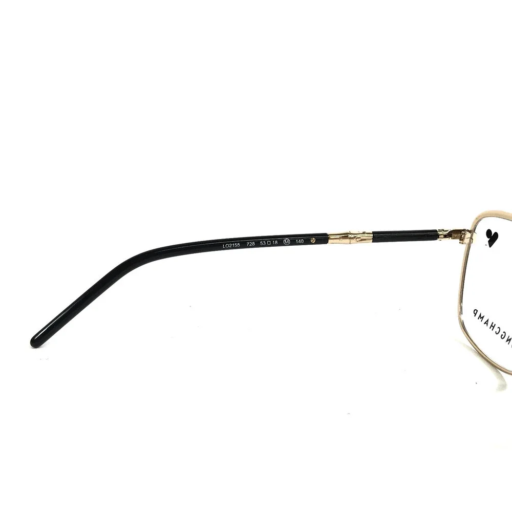 Longchamp Eyeglasses Frames LO2155 728 Black Gold Butterfly Wire Rim 53-18-140